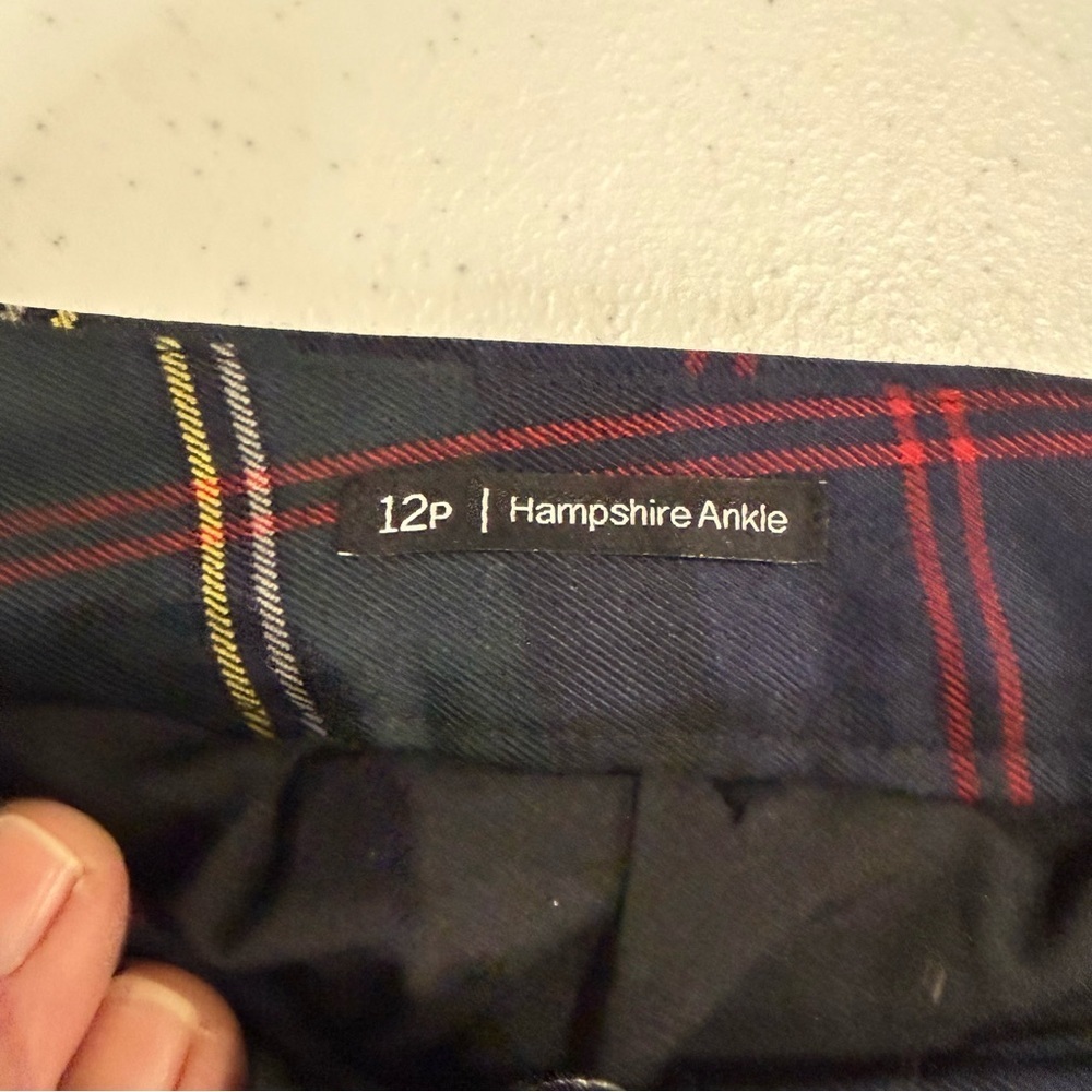NWT Talbots Plaid Hampshire Ankle Pants Green & Navy Women’s Size 12P - Picture 6 of 16